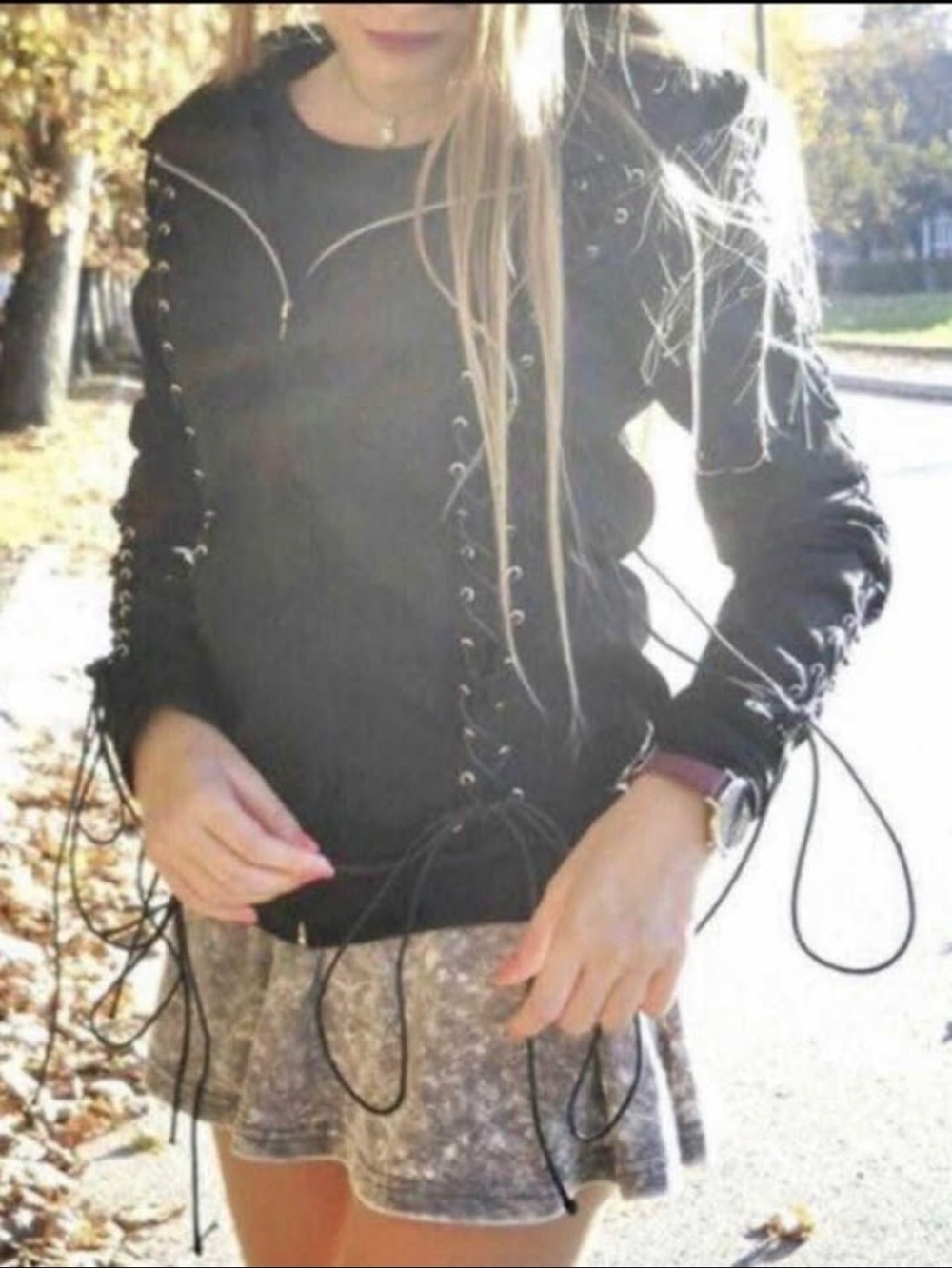 NWOT Lace-Up Black Women's Jacket - Stylish Casual